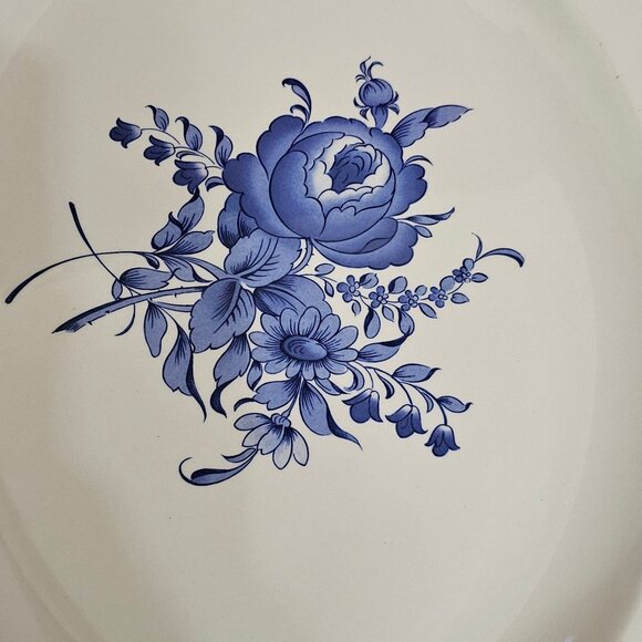 Spode Rochelle Oval Platter 16" blue white floral England stoneware vintage 2000 - Picture 3 of 7